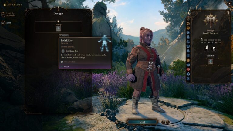 BG3 Duergar Invisibility Level 5